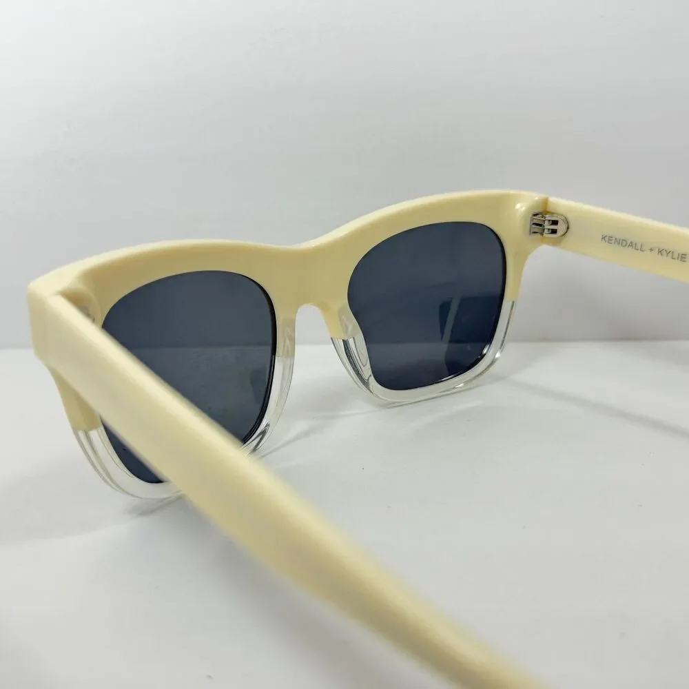 KENDALL + KYLIE Cassie Women's Cream Clear Frames Grey Lens Sunglasses
